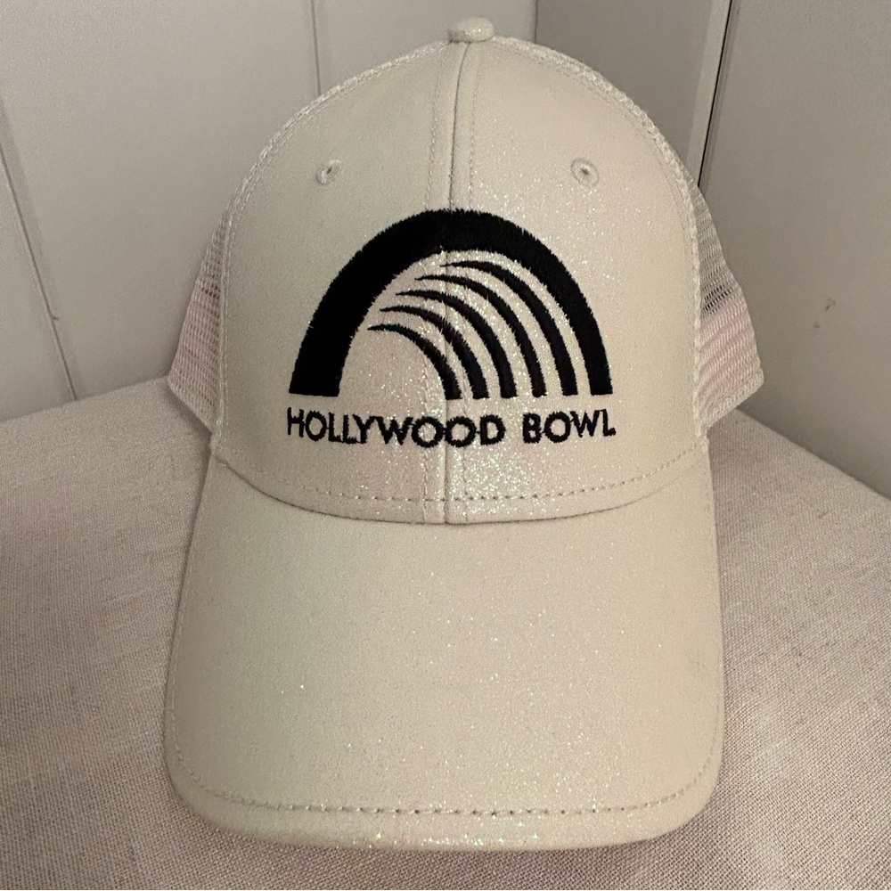 Hollywood Bowl logo hat baseball Cap glitter bling pink light purple Los Angeles